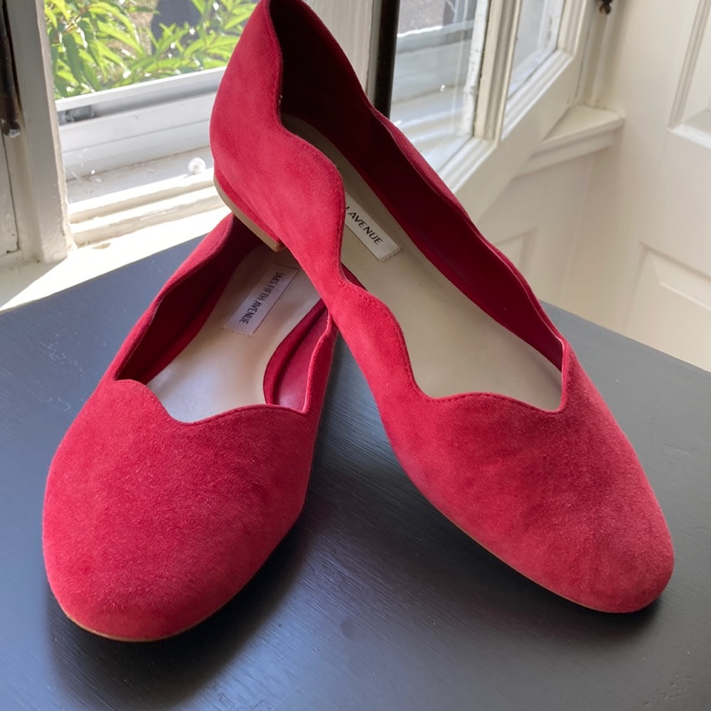 Cherry Red Scalloped Flats from Saks Fifth Avenue